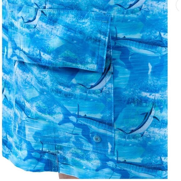 Guy Harvey NWT Men's Camo Original 7" Volley Swim Trunk Short Athletic Small - Picture 4 of 9